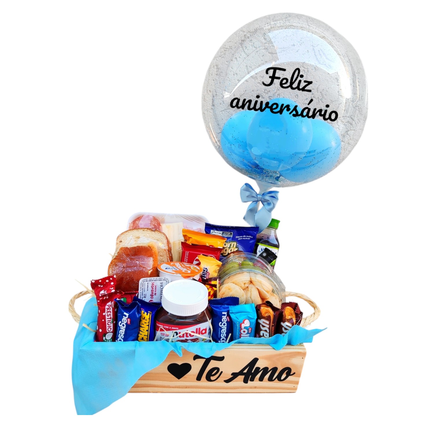 Cesta de aniversrio - Caf da manh / caf da tarde com chocolate
