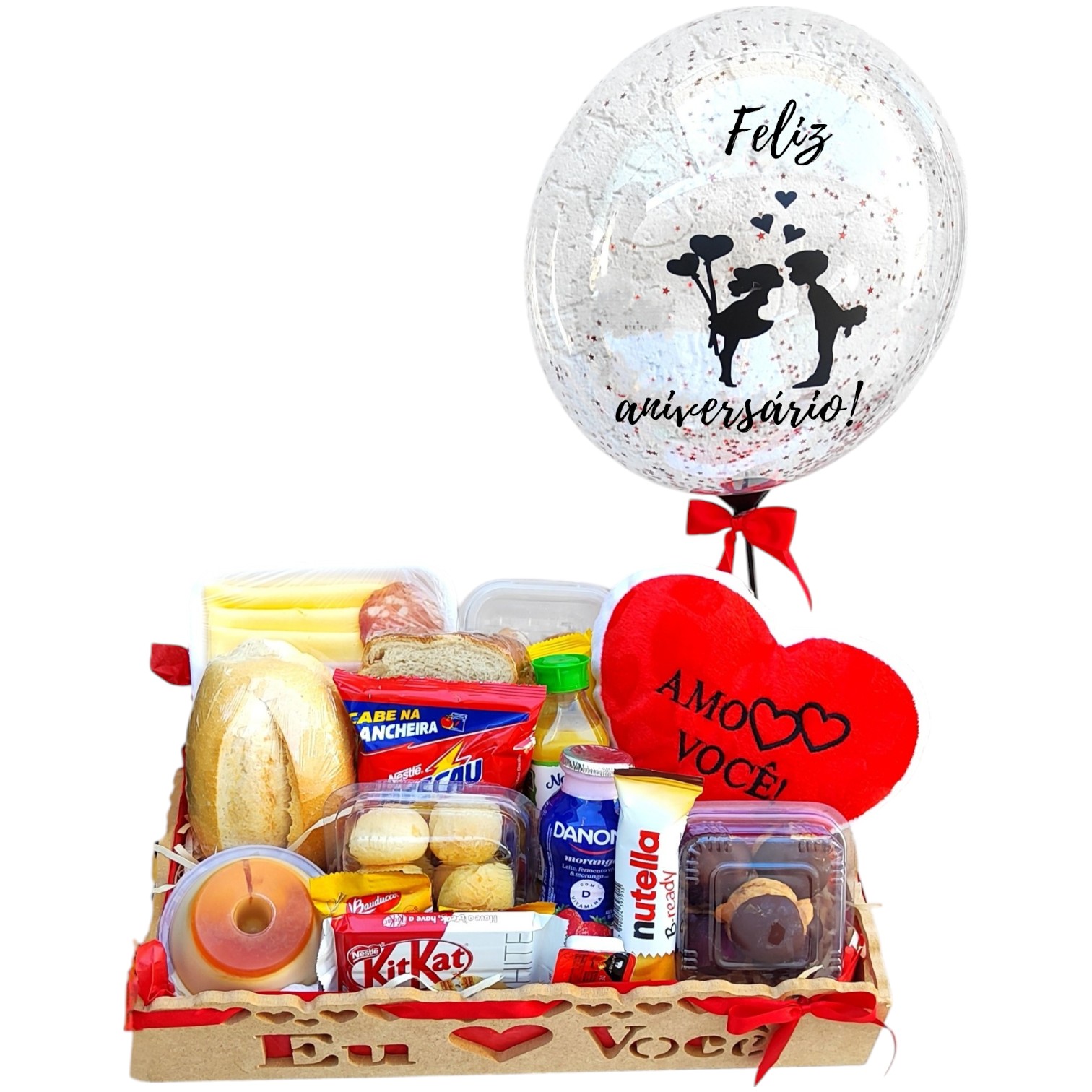 Cesta de aniversrio doce encanto - com corao
