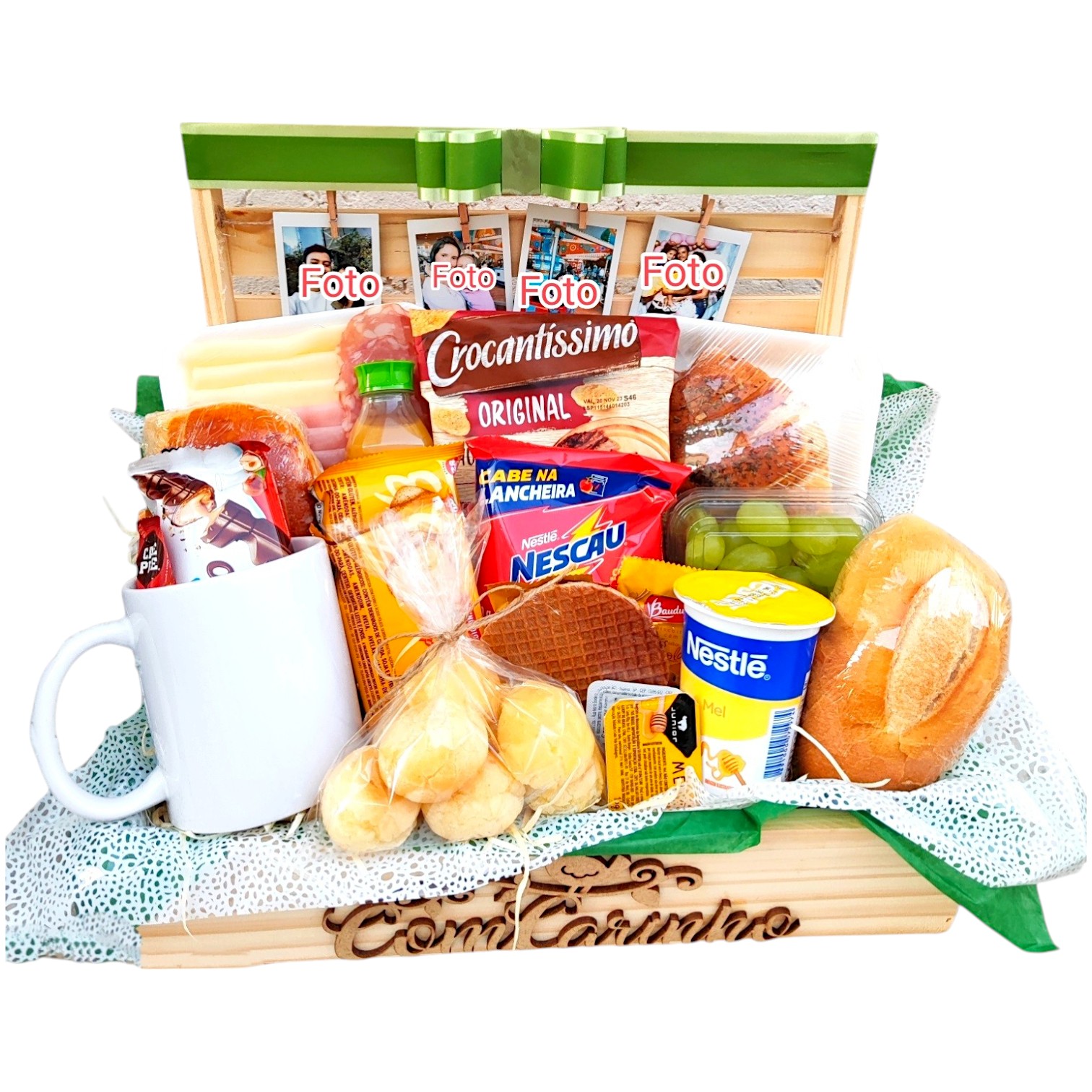 Cesta de caf da manh encanto luxuoso