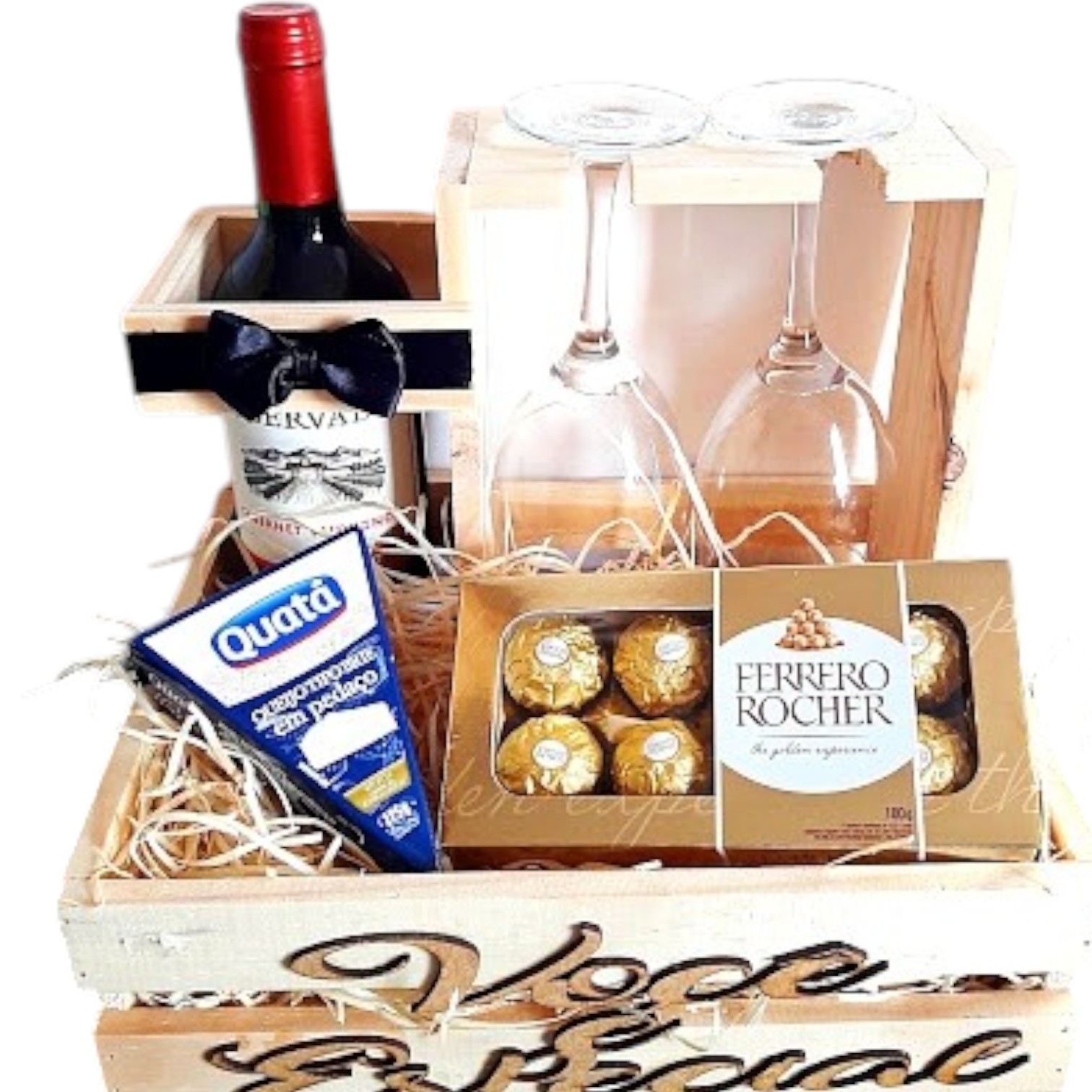 Cesta De Queijos E Vinho + Ferrero