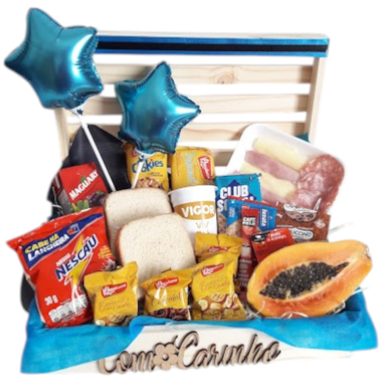 Cesta de caf� da manh� amanhecer com carinho