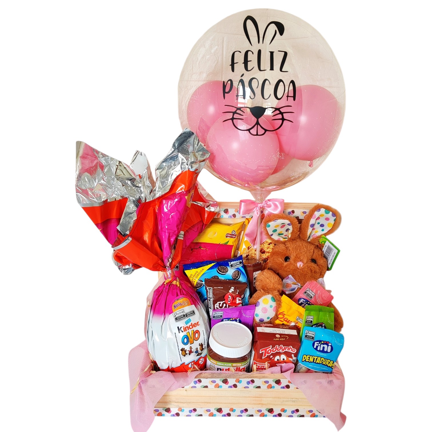 Cesta de p�scoa com Kinder Ovo