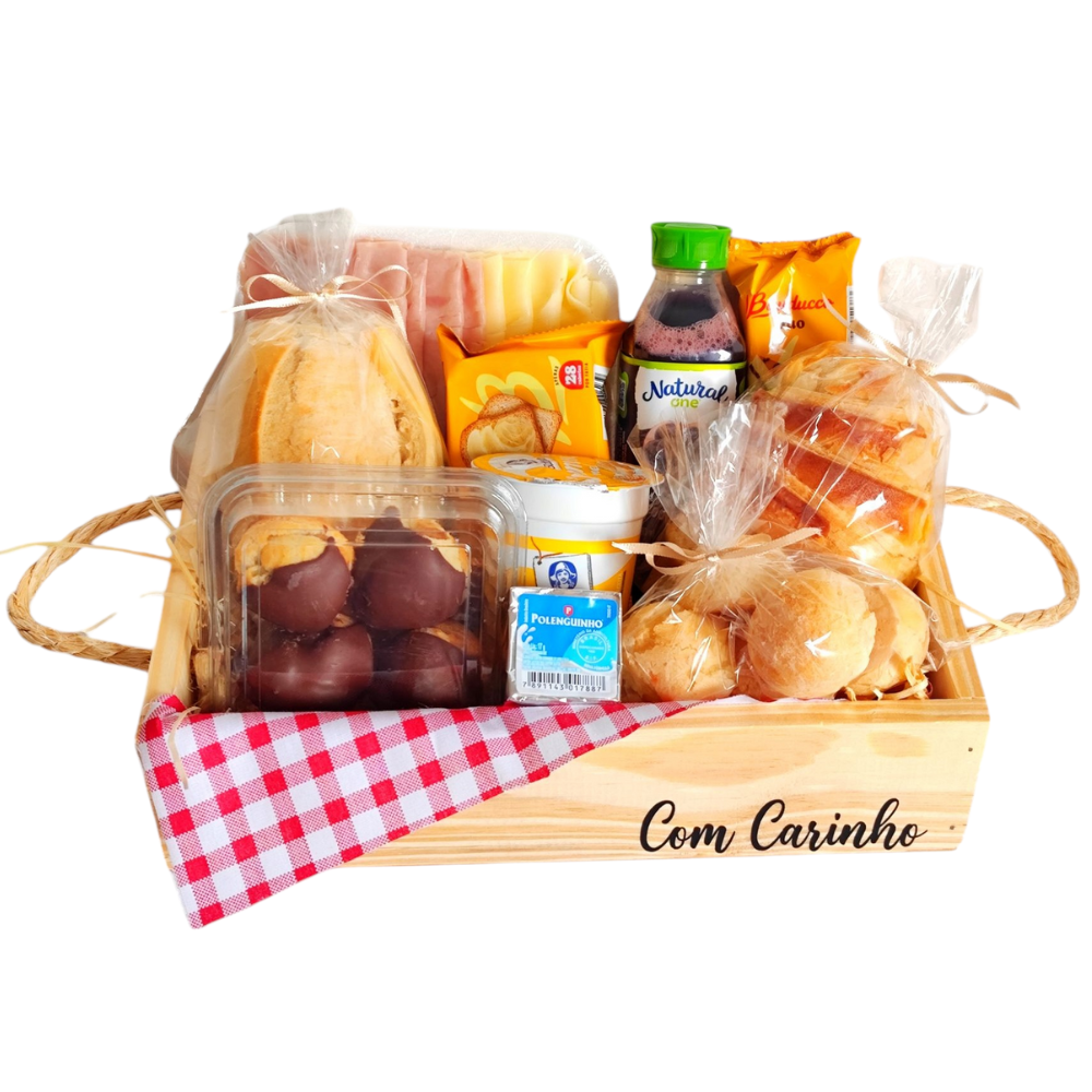 Cesta de caf da manh - Com carinho